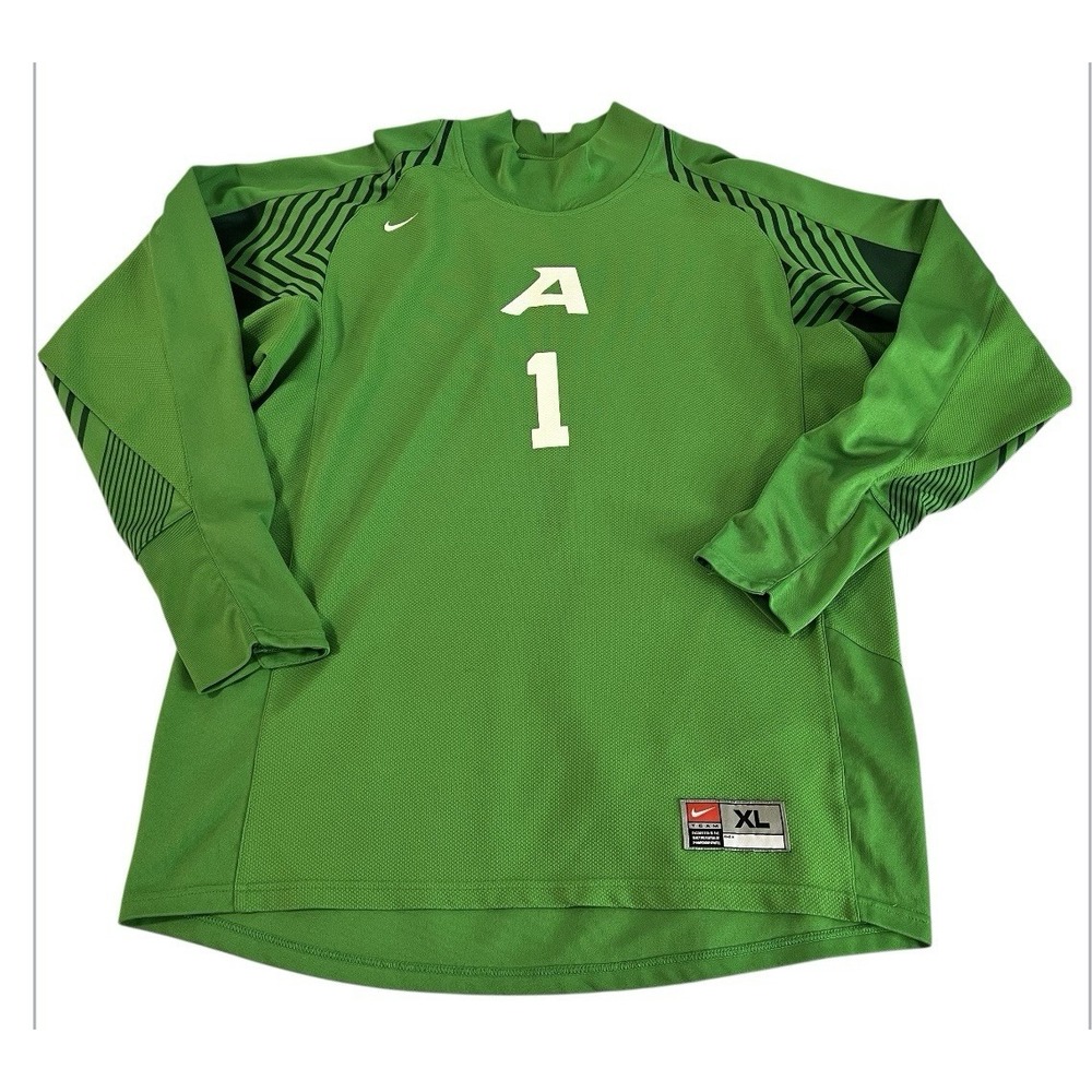 Vintage Nike Soccer goalie Sweatshirt Green Sz XL Y2K